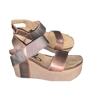 OTBT Women’s Bushnell Pewter Wedge Platform Sandals US Size 9.5 SRB